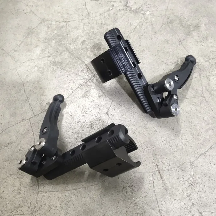 Premium Side Mount Scissor Brake for Sports Wheelchair, Black Hand Brake with Optional Clamp Blocks
