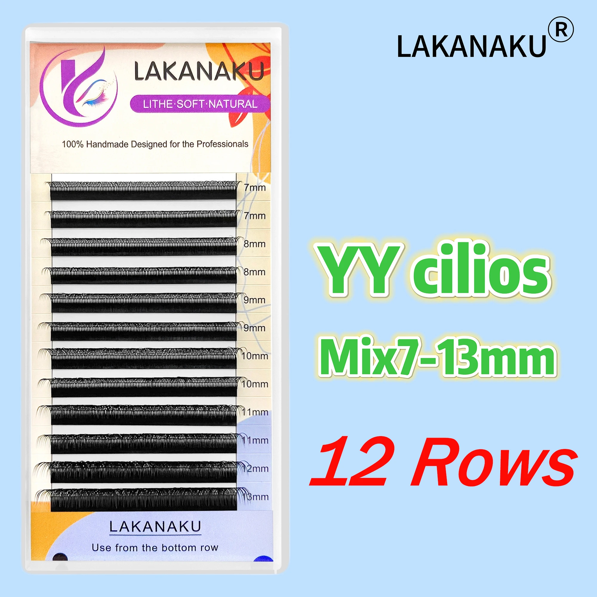 Lakanaku M L C D Curl Y Eyelashes Soft Cilia Volume Korea High Quality YY Eyelash Extension Eye Lashes Natural Premade Fan