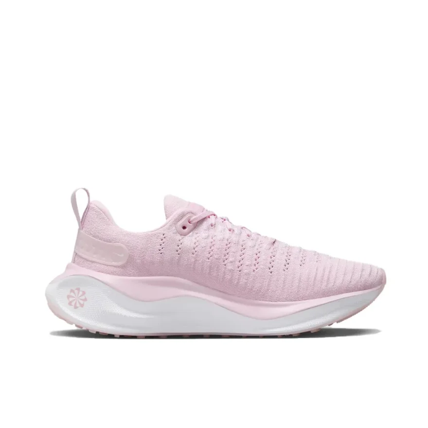 حذاء Nike Pink Reactx Infinity 4 مريح وخفيف الوزن ومريح ومتعدد الاستخدامات ومنخفض الرقبة وغير قابل للانزلاق