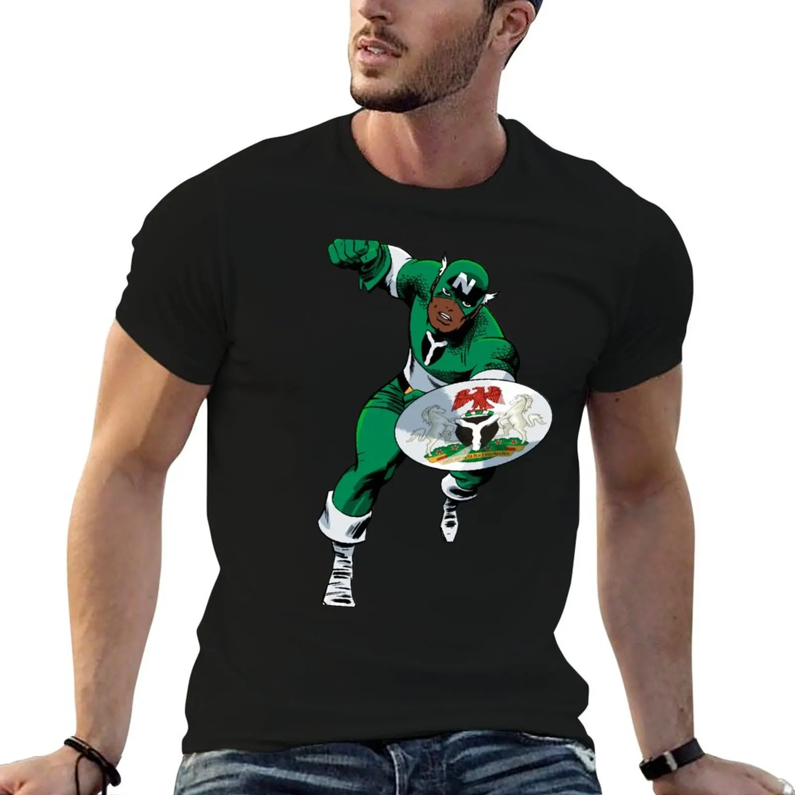 

Captain Nigeria T-Shirt anime t shirts for man black cotton t-shirt plain for man package t shirts for man pack cotton T-shirt