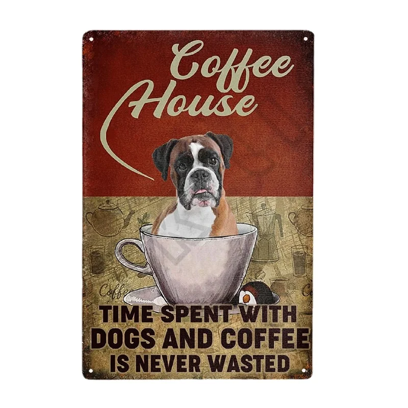 Boxer Dog Retro Metal Tin Sign,Nice Butt Poster Home Wall Art Poster Plaques for Home Living Room Kitchen Cafe Bar Wall Decor