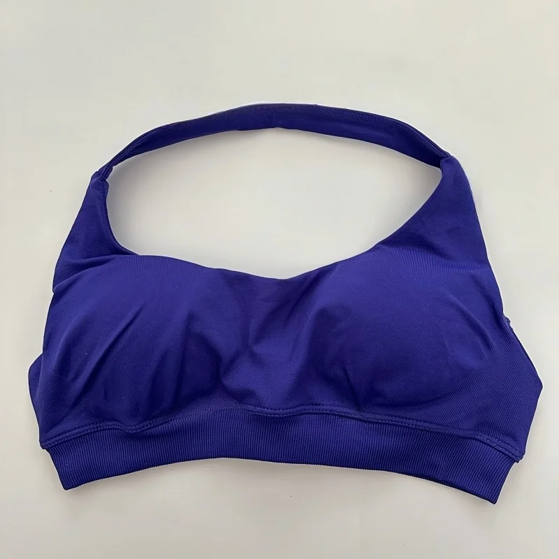 Soutien-gorge de sport Impact pour femme, soutien-gorge sans couture, dos nu, sangle de cou, haut rembourré, soutien-gorge de yoga, soutien moyen, haut court de gymnastique