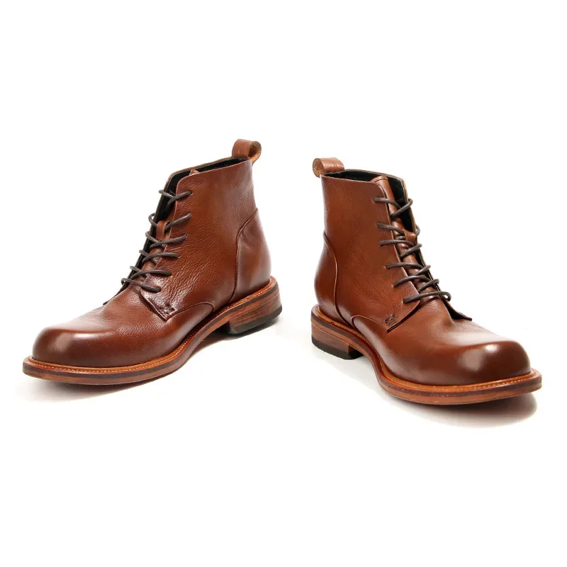 Handgemachte Herren Stiefeletten Retro Hochwertige Schuhe Herren Lederstiefel