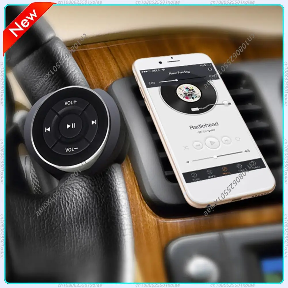 Music Player Steering Wheel Wireless Bluetooth-compatible Remote Control Media Button Multimedia for Android IOS Smartphone Kit