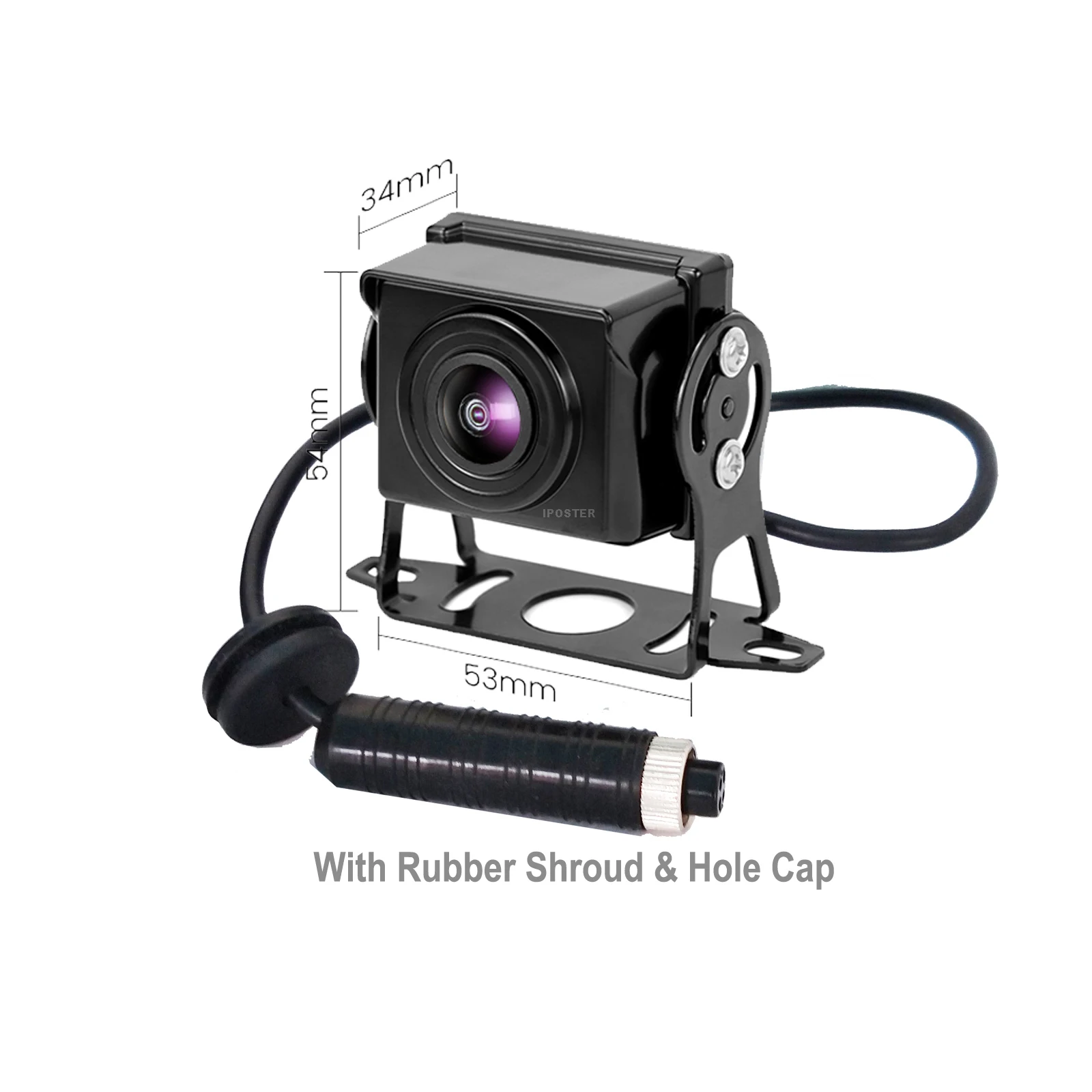 

iPoster PAL 1080P Vehicle Camera Mini AHD Starlight Night Vision Rear View Backup Reversing Camera IP68 Waterproof 4 Pin