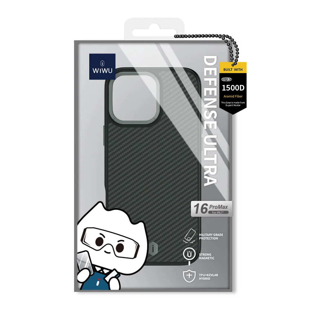 Etui WiWU Kevlar do telefonu iPhone 17 Pro Max, z ramką TPU, odporne na odciski palców, do iPhone 16 Pro, z magnetycznym mocowaniem N52. — zdjęcie produktu 6