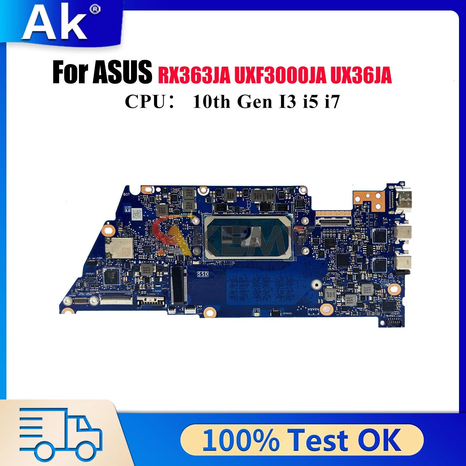 

UX363JA Материнская плата для ноутбука ASUS ZenBook UX363 RX363JA BX363JA UXF3000JA UX36JA Материнская плата с 10-го поколения I3 i5 i7 tests OK stk