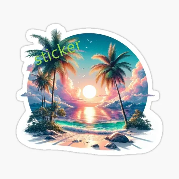 Summer Beach Palm Tree Sticker Motorcycle Accessories CAR WINDSHIELD SUNSHADES Home Accessory Bodywork Windshield Suv Decoration