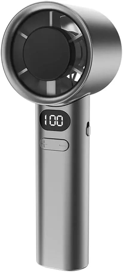 Handventilator Hoge snelheid draagbare turbofan USB oplaadbare elektrische ventilator Digitaal display Ondersteuning 120 snelheden Onbeperkt