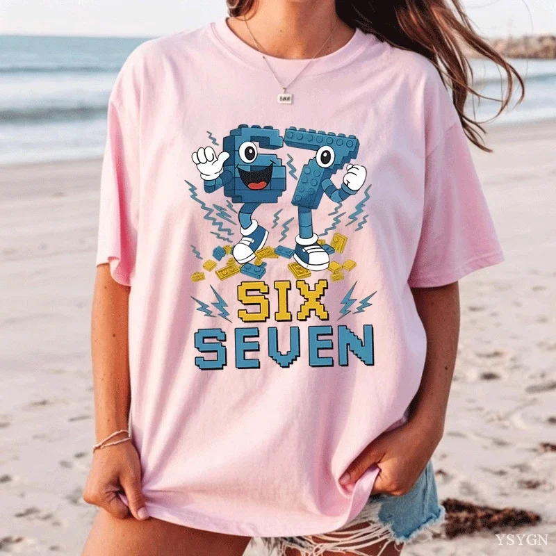 Six Seven Steal A Brainrot T-shirt Cotton Short-sleeve 67 Printed Tshirt Funny Gen Z T Shirt Harajuku Streetwear Men Women Tees