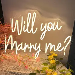 Will You Marry Me Neon Led Sign Wedding Supplies Wedding Party Decor Bedroom Decoration Room Neon Lights Wall Decor Marry Neon