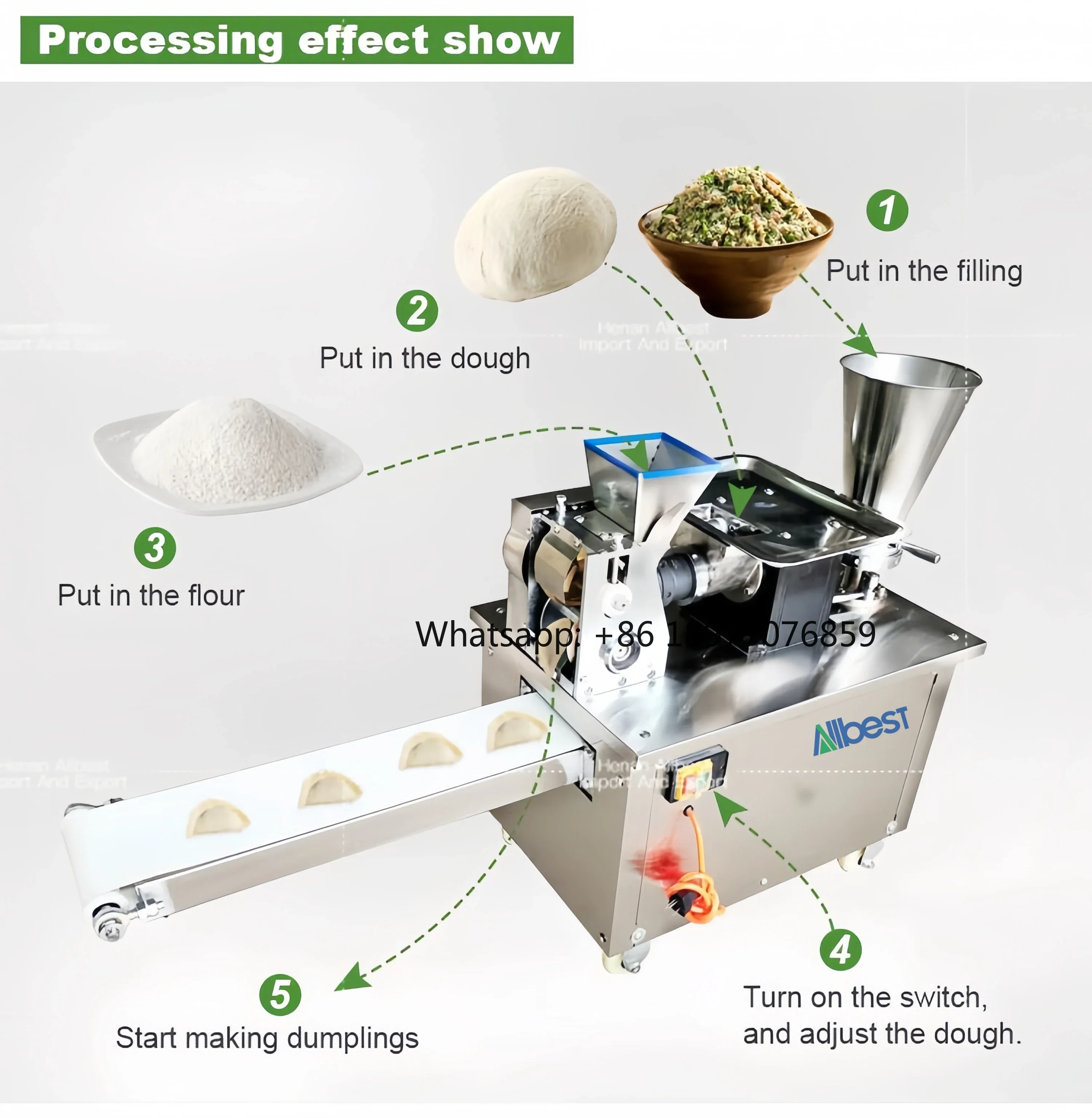 Business Ideas AB ABJZ-80 Motor Empanada & Dumpling Making Machine 4000pcs/h Capacity 220V/110V Dough Maker