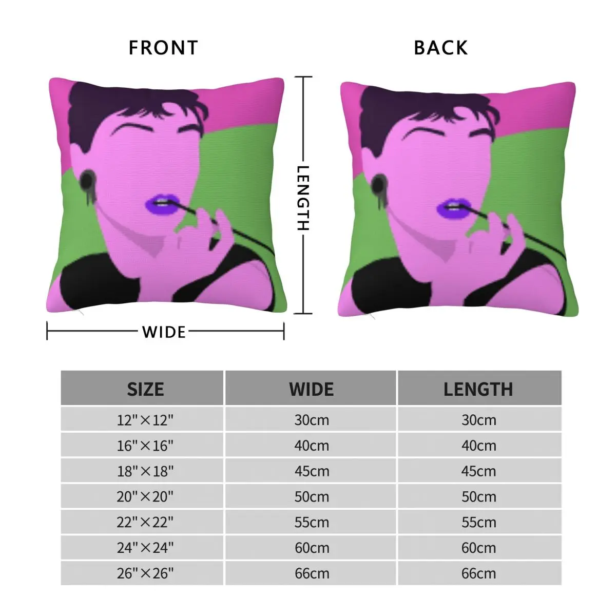 Audrey Hepburn Square Pillowcase Polyester Linen Velvet Creative Zip Decor Pillow Case Home Cushion Cover