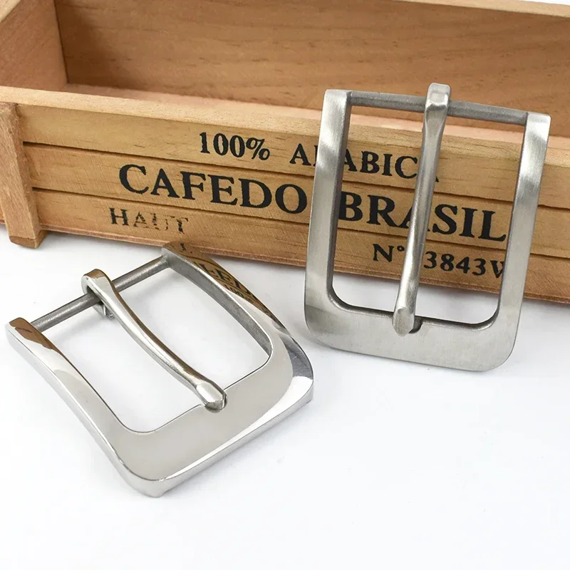 Meetee 40mm Wide Solid Stainless Steel Belt Buckle Brushed Pin Buckles Metal Cowboy Jeans  Accessory for 38mm Belts Head