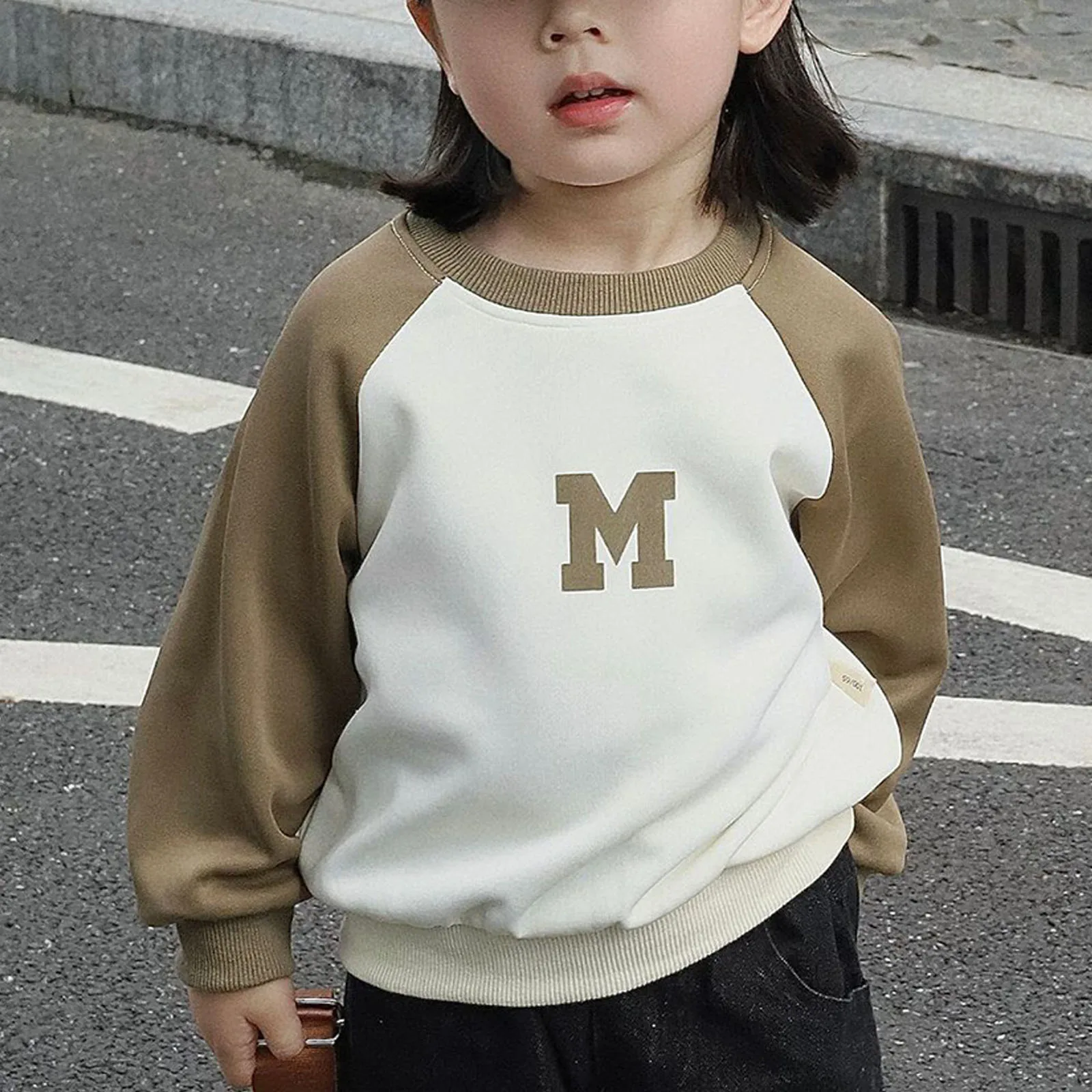 سويت شيرت رياضي أنيق قابل للتنفس للأطفال الأولاد بأكمام طويلة راجلان، بلوفر علوي لقضاء العطلات والسفر، ملابس يومية غير رسمية