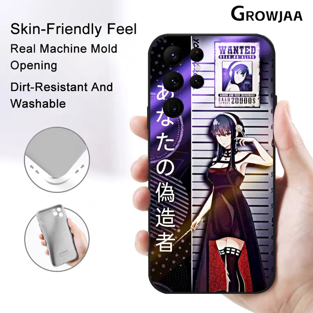 Etui na telefon Kawaii Anime S-SPY×FAMILY A-Anya do Samsung Galaxy S24 Ultra S22 S23 Ultra S21 S20 5G Protective Silicone TPU Funda