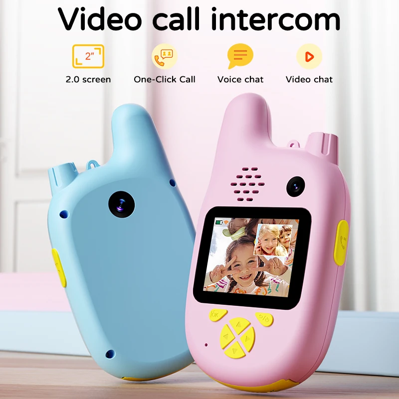 2pcs USB Charging Children's video  HD call  2IN One-Click Call Camping Toys walkie takie Camera KIDS Christmas Gift Mobile call