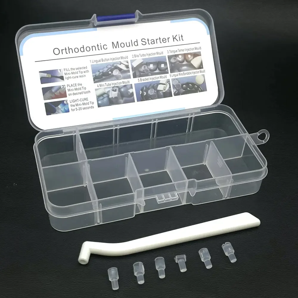 1Box Dental Mould Starter Kit Mini Orthodontic Accessories Injection Mould Bracket Lingual Button Tongue Tamer Dentistry Tools