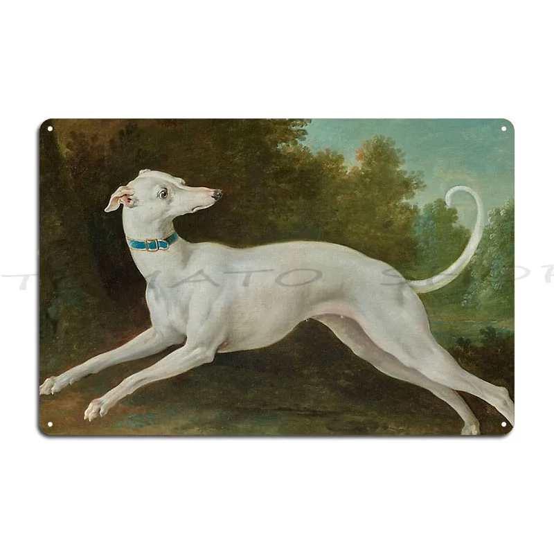 Laura Los Perros White Greyhound Jean-Baptiste Oudry The Borzoi Of Borodino Metal Plaque Printed Wall Mural Tin Sign Poster