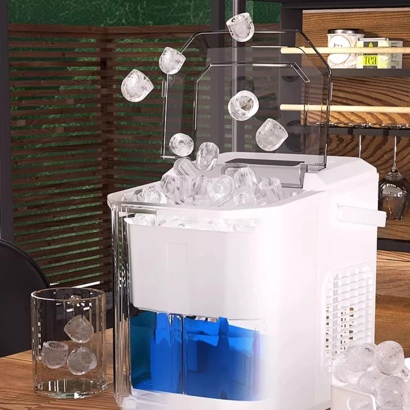 

220V Commercial Electric Ice Maker Bullet Cylindrical Home Ice Cube Making Machine Countertop For Small Milk Tea Shop
