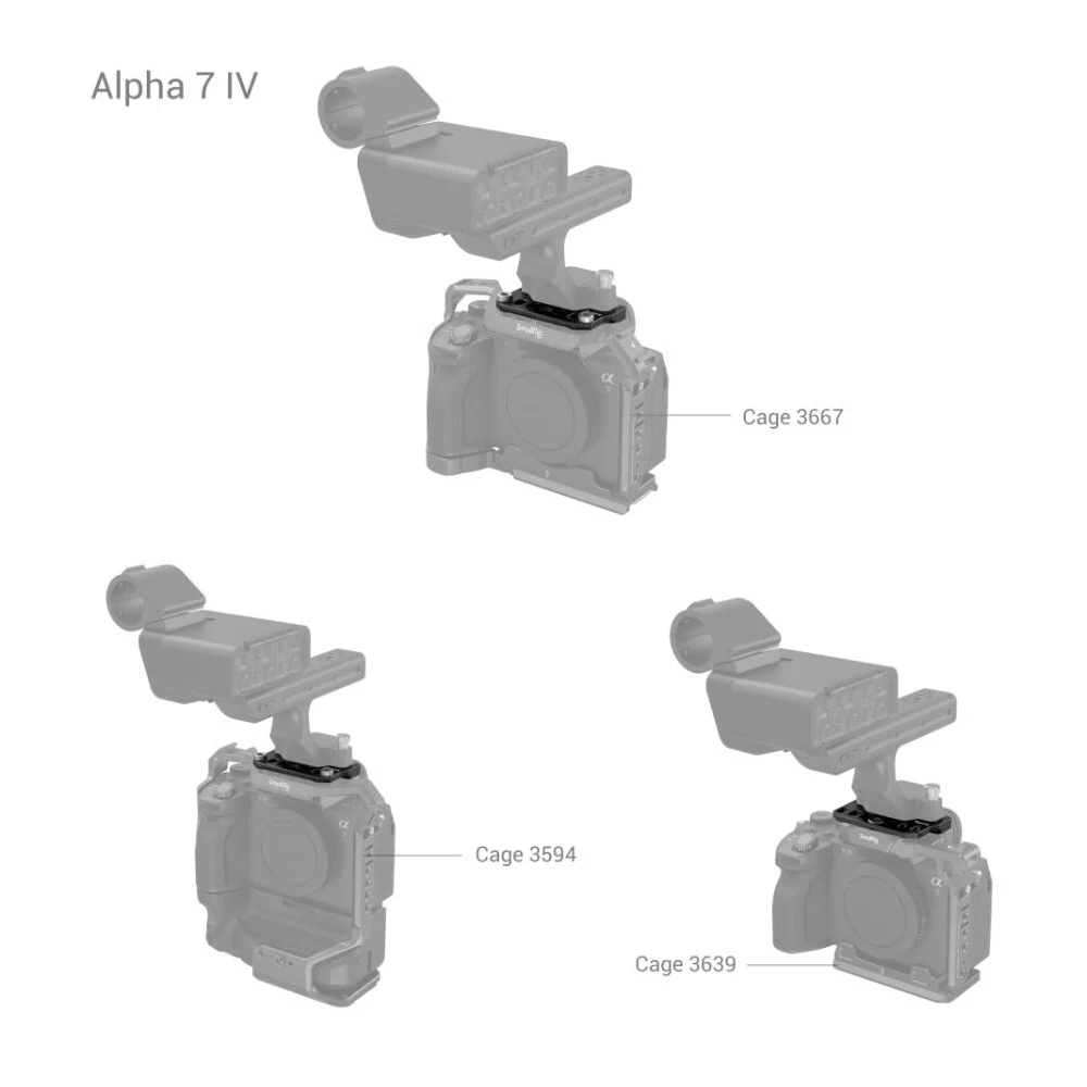 Imagem -03 - Placa Adaptador Smallrig para Sony Fx3 Xlr A7m3 A7sii A7iv Lidar com Md4019 Compatível com Gaiolas de Câmera 3241 3667 2999 3639 3594