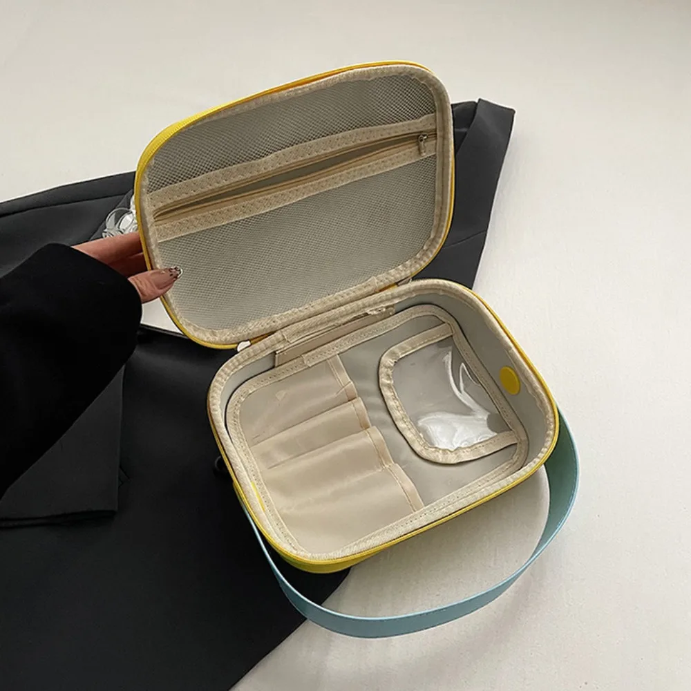 

Cute Storage Silicone Makeup Bag Handle Portable Travel Cosmetic Container Multifunctional Large Capacity Wash Pouch Travel