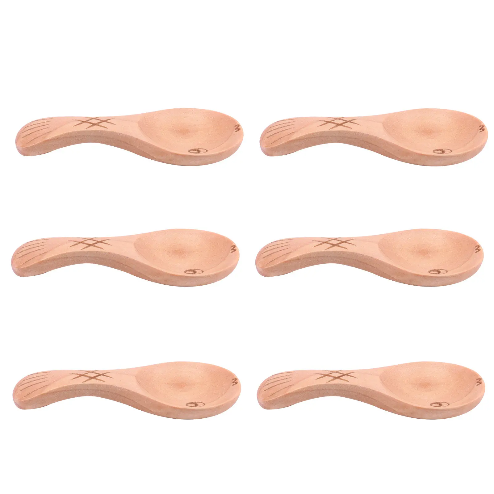 

Набор из 6 деревянных детских ложек с дизайном в виде рыбки, гладкая поверхность, для кормления младенцев, многофункциональные кухонные принадлежности для перемешивания и смешивания, для соли