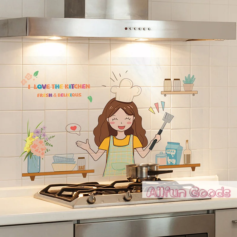 1 Sheet 30*90cm 60*90cm Self-Adhesive Kitchen Oil-Proof Stickers Heat-Resistant, Waterproof And Oil-Proof Cabinet Stickers