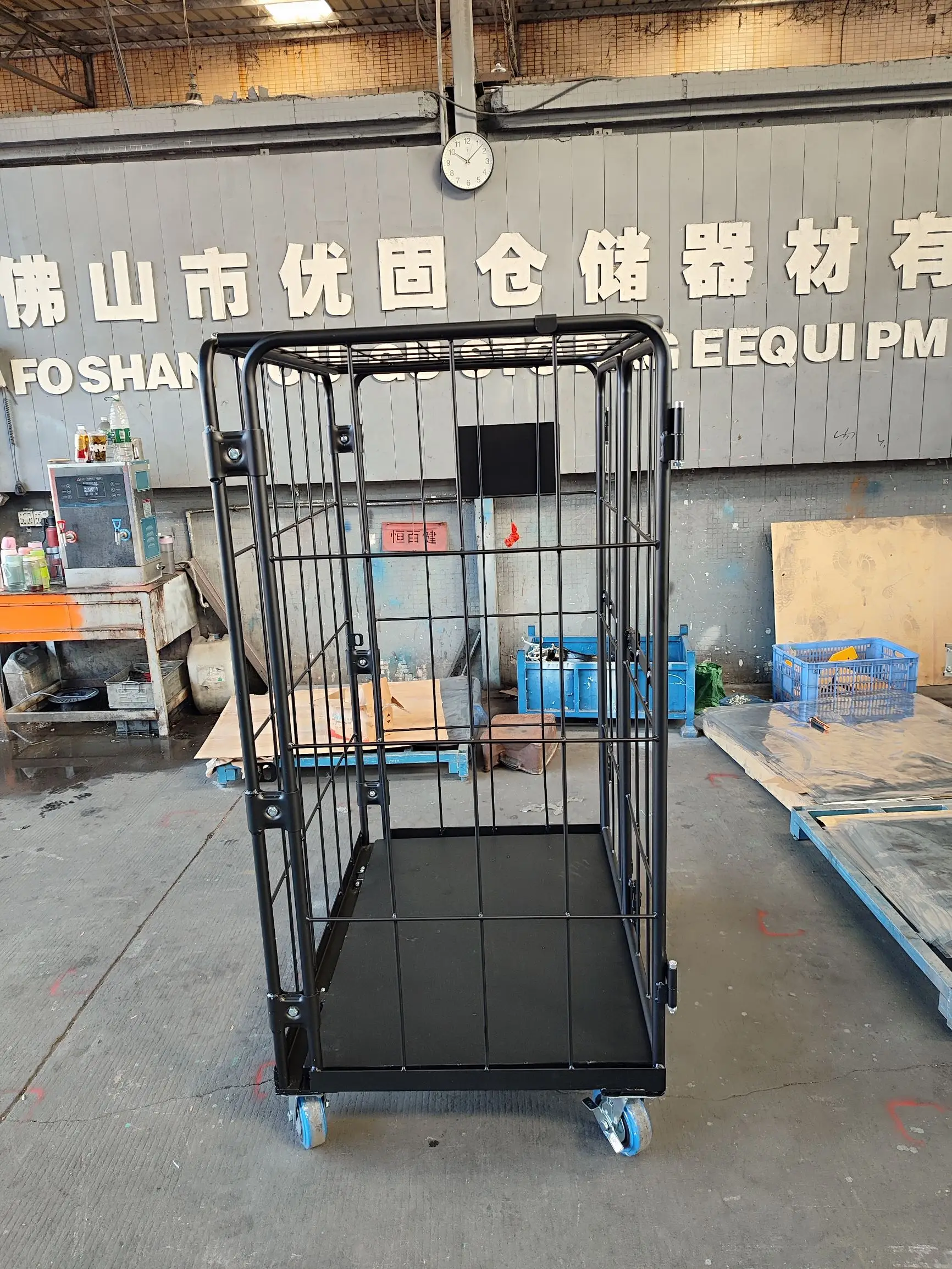 Hot Sale 3-Sided Collapsible Metal Mesh Cart Heavy Duty Portable Nestable 500kg Capacity 5-inch Wheels Warehouse Storage