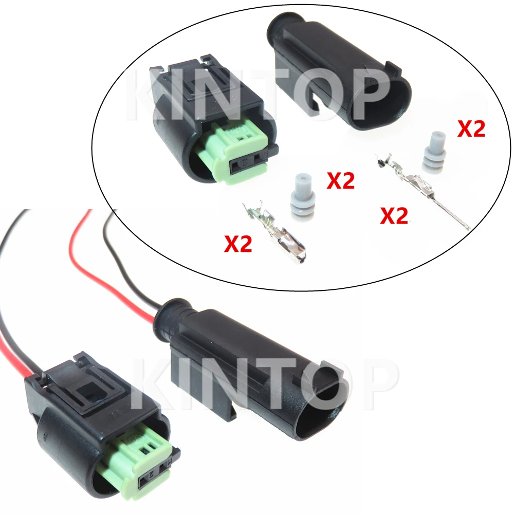 1 Set 2 Pins Automobile Reversing Radar Sensor Cable Harness Socket AC Assembly For BMW 1-967570-3 968405-1 1-967644-1