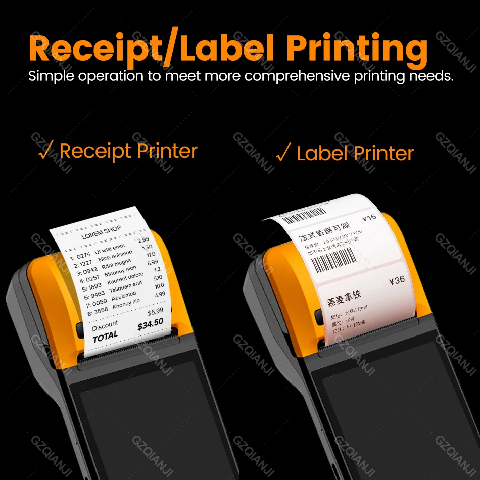 4G Android  PDA e-Boleta SII Sistema Maquina Recibo Boleto Thermal Printer Wireless Handheld POS Printer Barcode Scanners 2D NFC