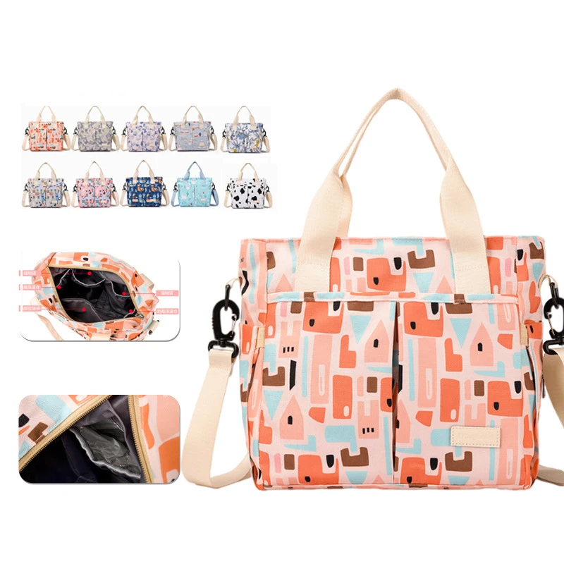 Large Capacity Mummy Diaper Bag Durable Baby Nursing Handbag Portable Shoulder Durable Insulation Lunch Bags for Travel Picnic
