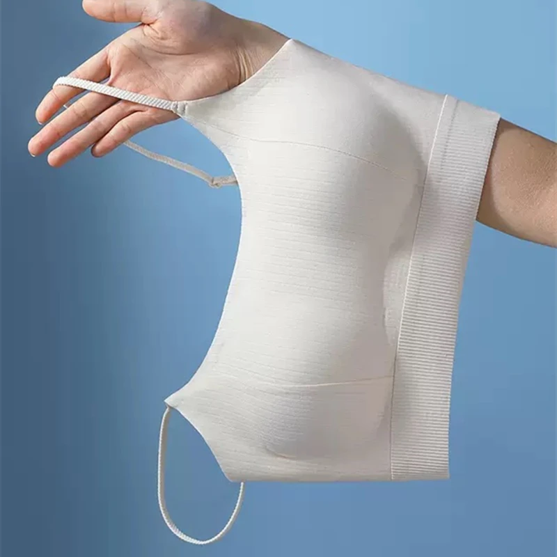 One-Piece Markless Suspender Underwear Women's Fixed Cup Bra Non-removable Chest Pad with Integrated Steel Ring-free Upper Bra