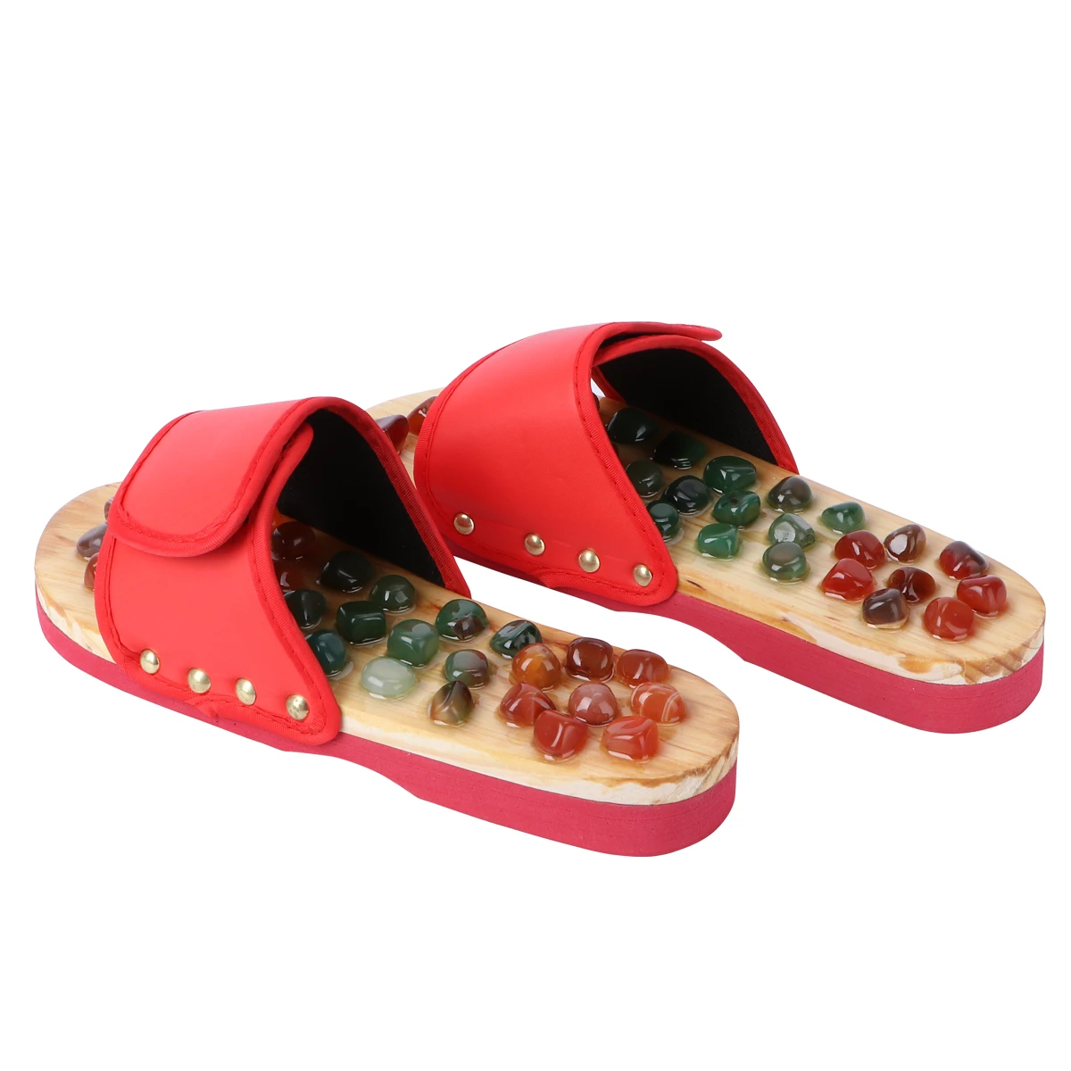 

1 пара агатовых массажных тапочек, сандалии для ног, обувь из искусственной резины, удобная обувь для массажа ног против усталости