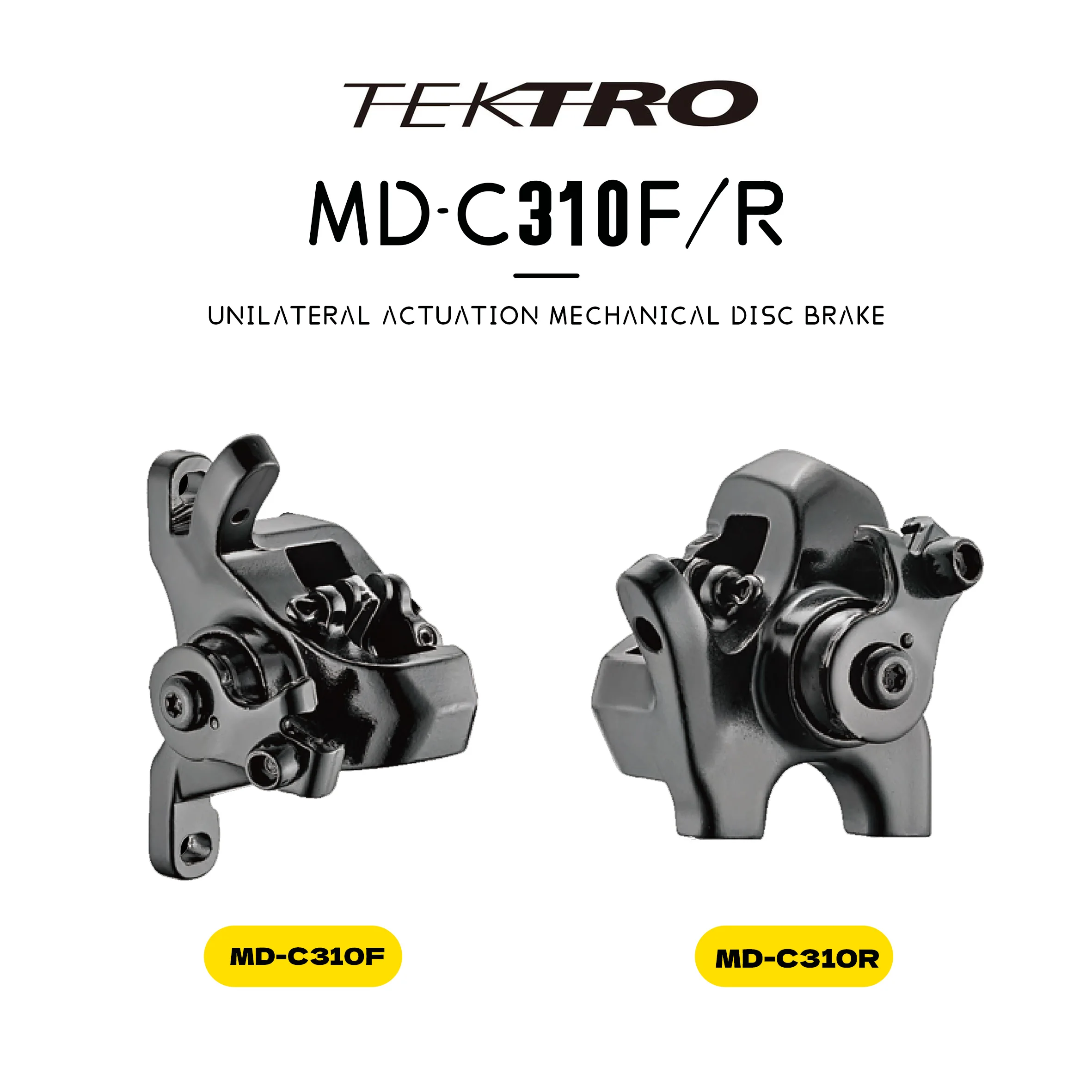 TEKTRO Brake MD-C310F MD-C310R Mechanical Disc Road Gravel Bike Brake Cable Actuated Mechanical Disc Brake Flat Mount Ø160mm