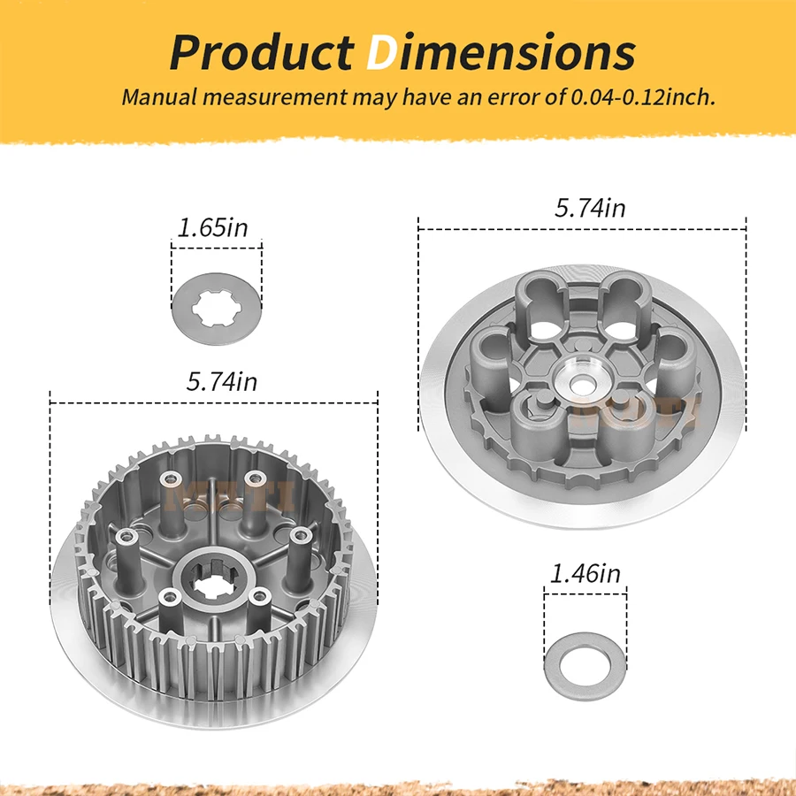M MATI Clutch Pressure Plate + Inner Hub w/ Lock Washer For Suzuki RM250 RM250Z 1996-2006（Exclude Model K3/K4/K5）21410-37810