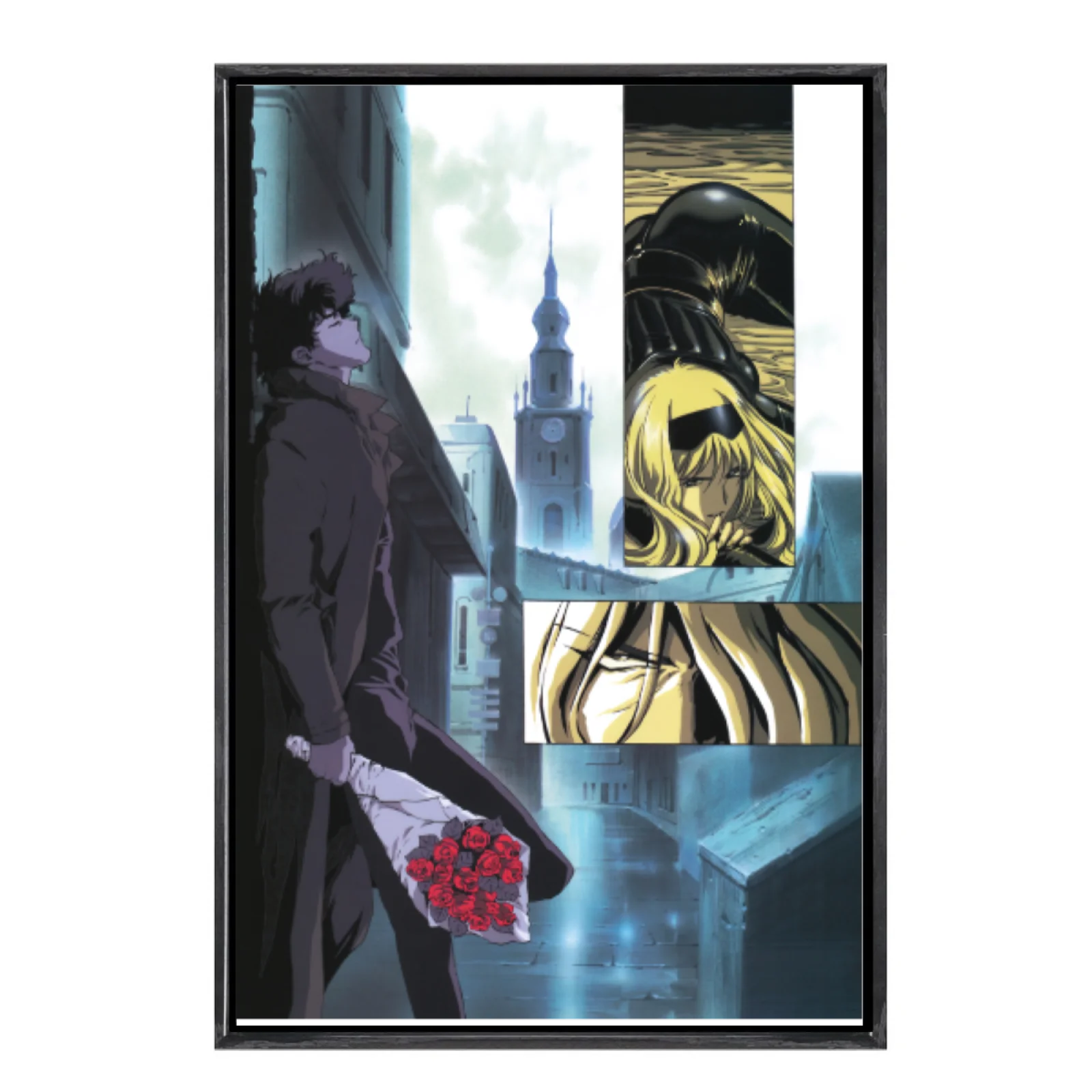 

Японская манга, многоразмерный холст, постер в двойной рамке, настенное искусство, ковбойский бибоп, домашний декор для гостиной, спальни