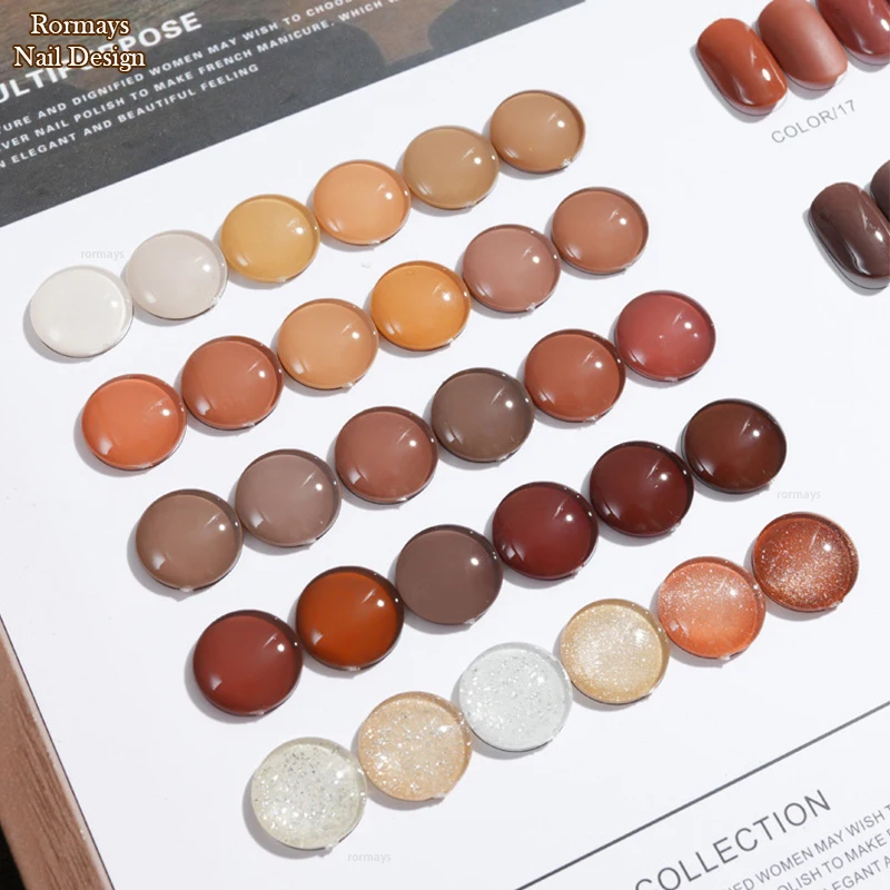 Rormays Maillard gel Polishing 30PCS Mixed Semi permanent Caramel Latte UV LED Primer Nail Gel Cream Coffee Nail Salon Brown