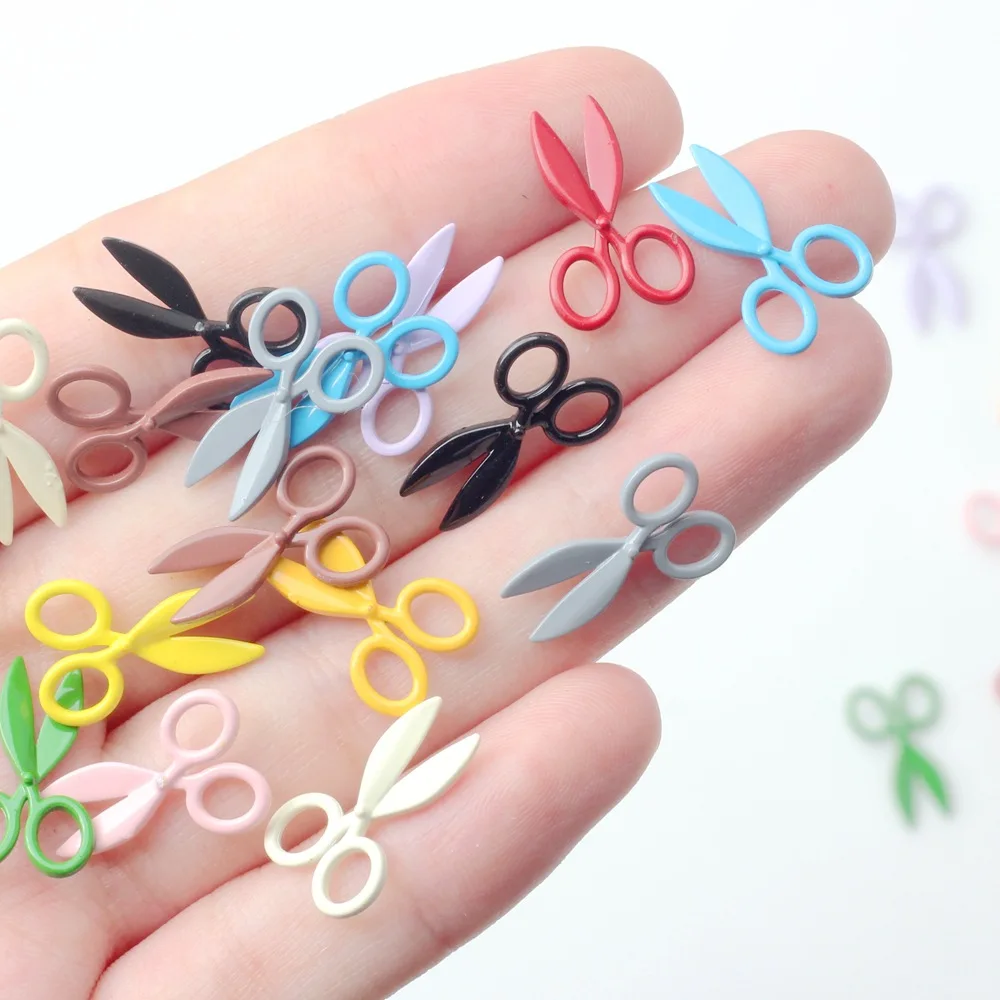 10Pcs Color Alloy Scissor Shape Charms Pendant For Jewelry Making DIY Handmade Earring Jewelry Key Chain Ornament Accessories