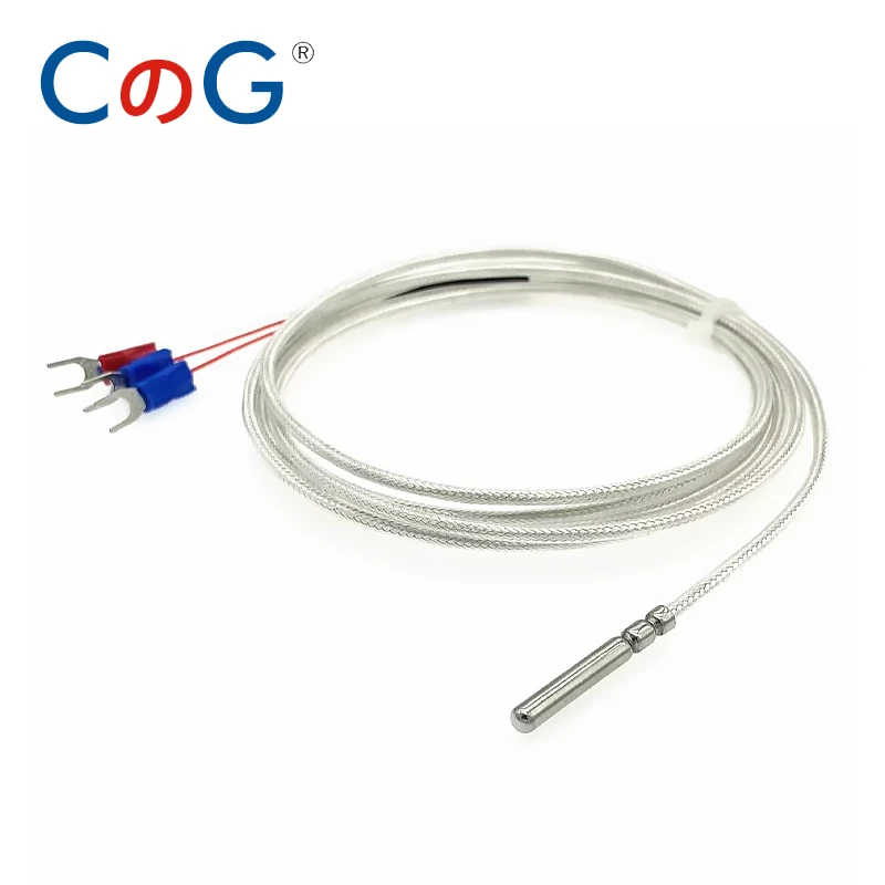 CG 4*30mm Stainless Steel Roller Slot Probe PT100 Temperature Sensor Thermal Resistance with 0.5/1/2/3/5M PTFE Waterproof Wire