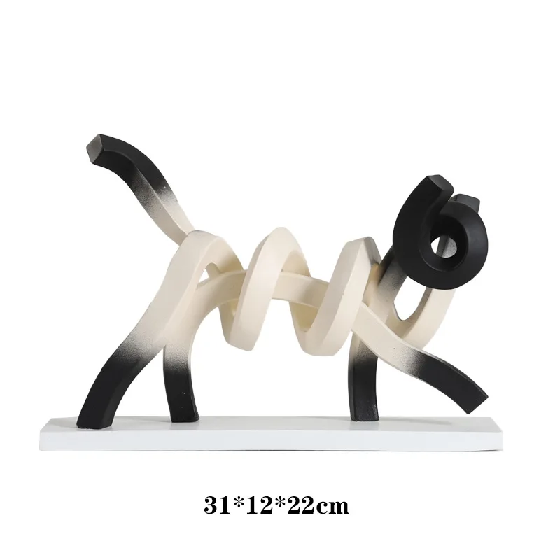 Modern Stretch Children's Room Twisted Line Cat Fun Model Room Sales Office Bedroom Beige Black Animal Ornaments