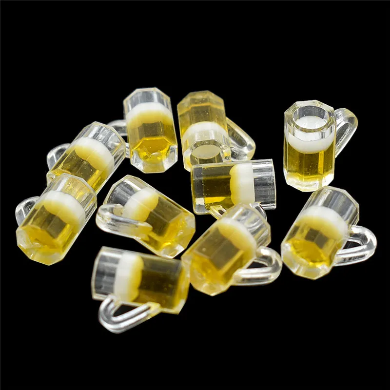 Miniature Beer Glass Resin Small Cups, Dollhouse Model, Modern Home Room, Table Decoration Supplies, 1PCS