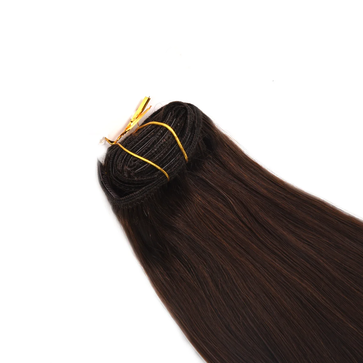 DESHI Clip in Hair Extensions Real Human Hair Extensions Clip ins for Women Natural Human Hair, 14/18inch 120g 7Pcs 2 Color