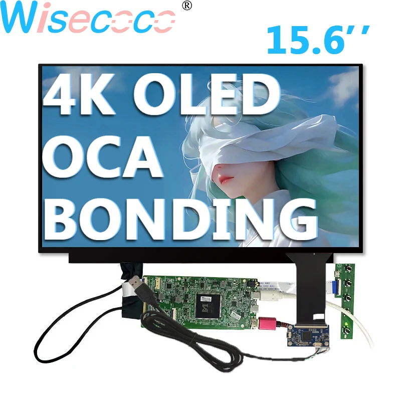 15.6 Inch 4K Touch OLED Display 3840x2160 UHD IPS Amoled Ultra-thin Panel USB-C Controller Board for Raspberry Pi Laptops PC