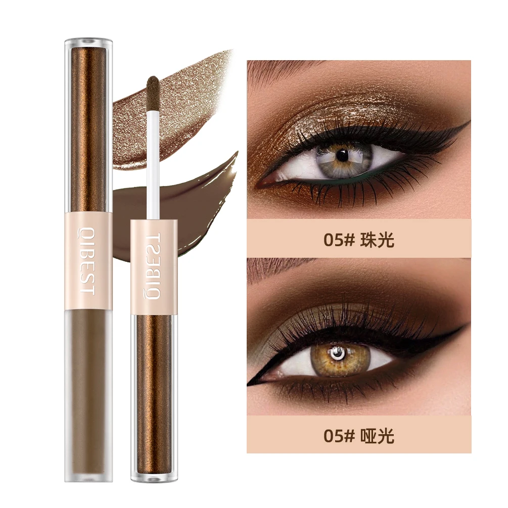 

Glitter Sequins Liquid Eyeshadow Low-saturation Brown Matte Shimmer Double Head Eye Shadow Waterproof Brightening Eye Makeup