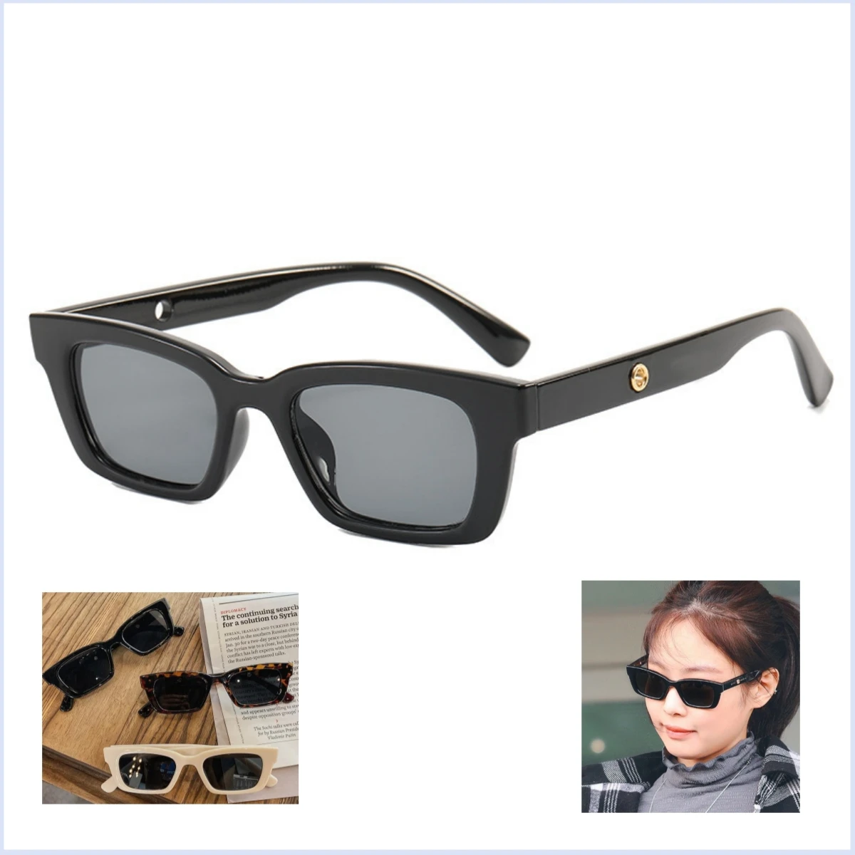 Fashion Vintage Sunglasses Women Brand Designer Retro Rectangle Sun Glasses Female Ins Popular Colorful Square Eyewear UV400