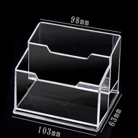 Business Card Stand Creative Transparent Acrylic Card Storage Box Business Large Capacity Card Box 4