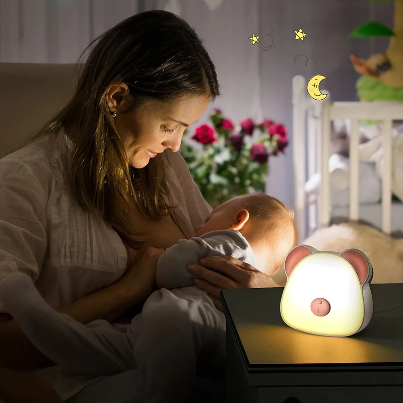 HOT! Night Light For Kids, Rechargeable Press Control Led Night Lights With Color Change Mode & Stepless Dimming , Portable