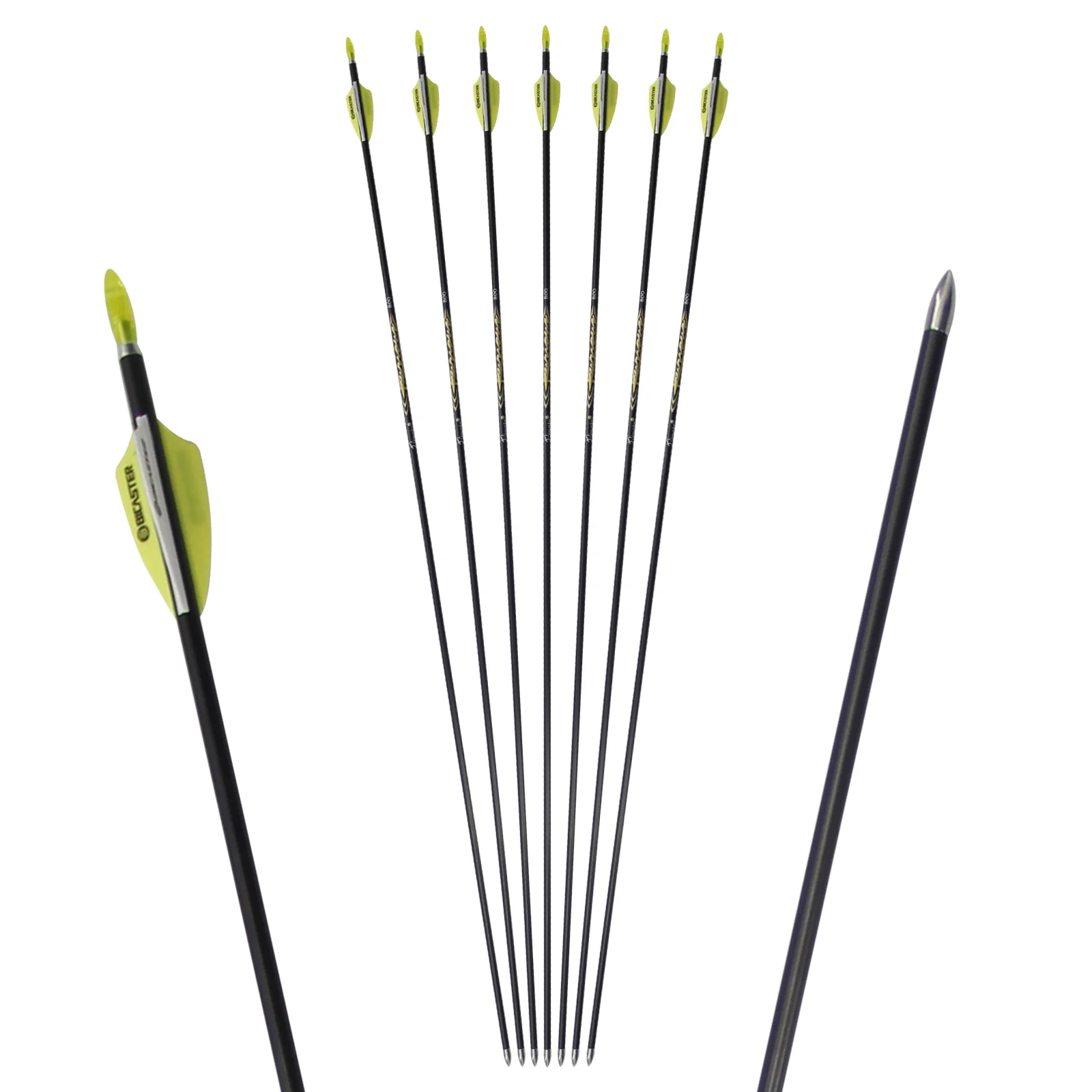 

12Pcs ID4.2mm Pure Carbon Arrows 0.003" Straightness Spine 400 500 600 700 800 for Compound Recurve Bow Hunting Archery 30/32in