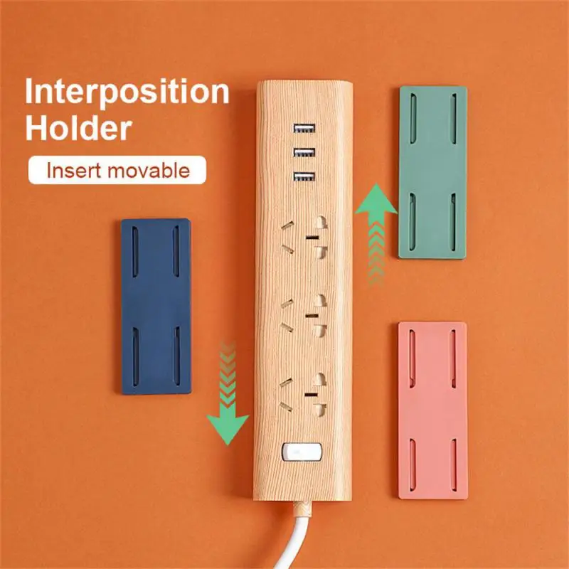 Self-Adhesive Desktop Socket Fixer Socket Holder Cable Power Strip Hold Wall-Mounted Wire Holder Home Cable Wire Organizer Racks